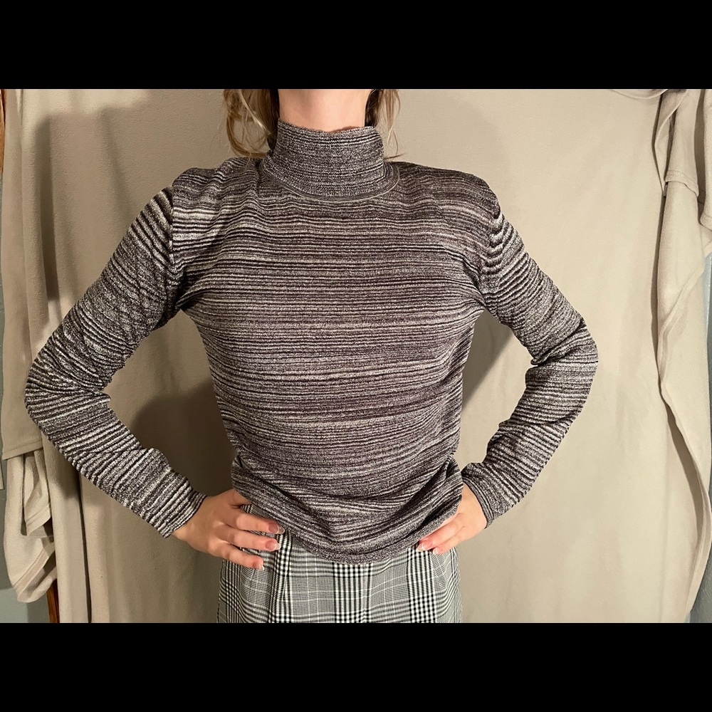 Striped Long Sleeve Turtleneck